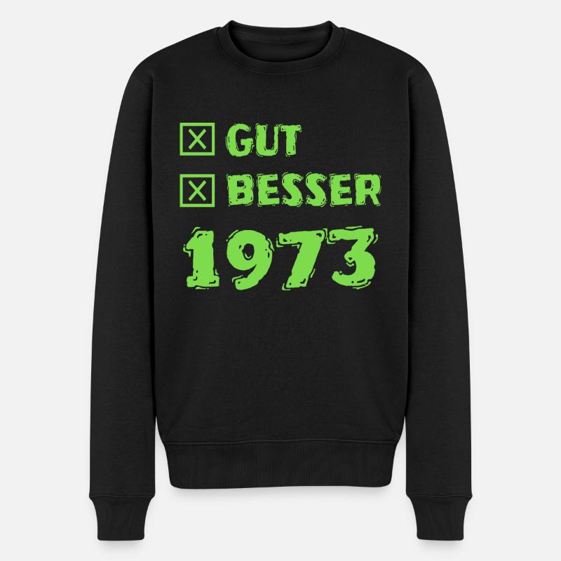 Besser 1973 - Männer Premium Bio Pullover - Schwarz