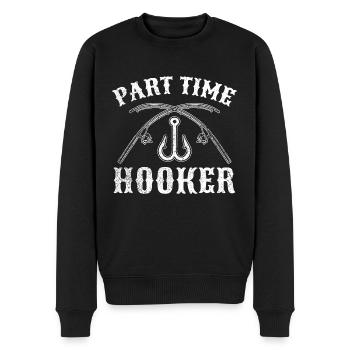 Angler Angeln Fischen Fischer Geschenkidee Lustig - Männer Premium Bio Pullover - Schwarz - Vorne - Nico (187cm)