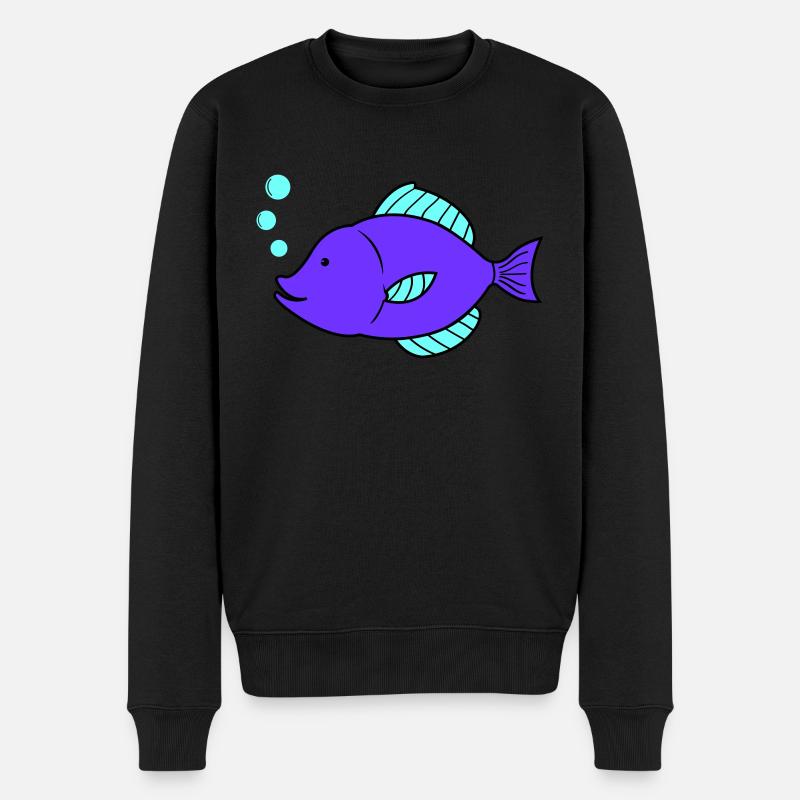 Bande dessinée de poisson - Pull Premium bio Homme - noir