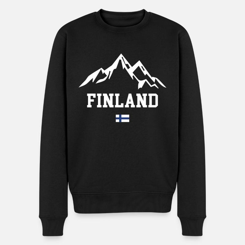 Finnland Berge Urlaub Berg - Männer Premium Bio Pullover - Schwarz