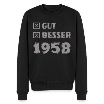 Jahr 1958 - Männer Premium Bio Pullover - Schwarz - Vorne - Nico (187cm)
