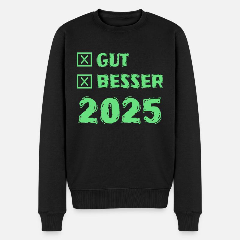 2025 - Männer Premium Bio Pullover - Schwarz