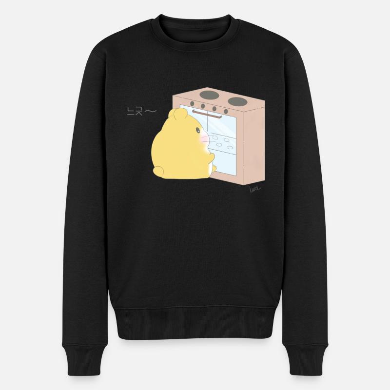 Hamster Backen - Männer Premium Bio Pullover - Schwarz