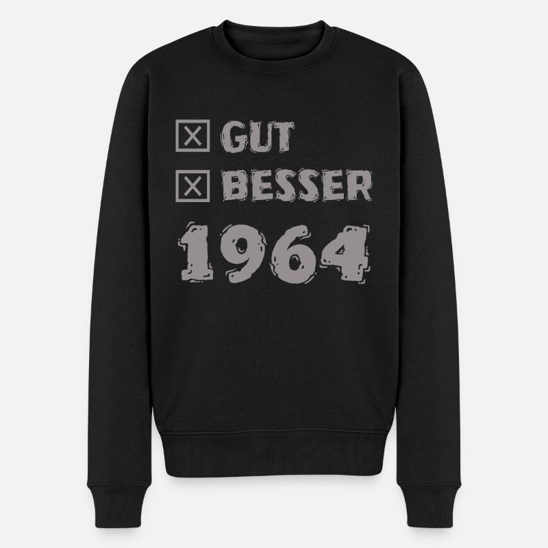 1964 - Männer Premium Bio Pullover - Schwarz