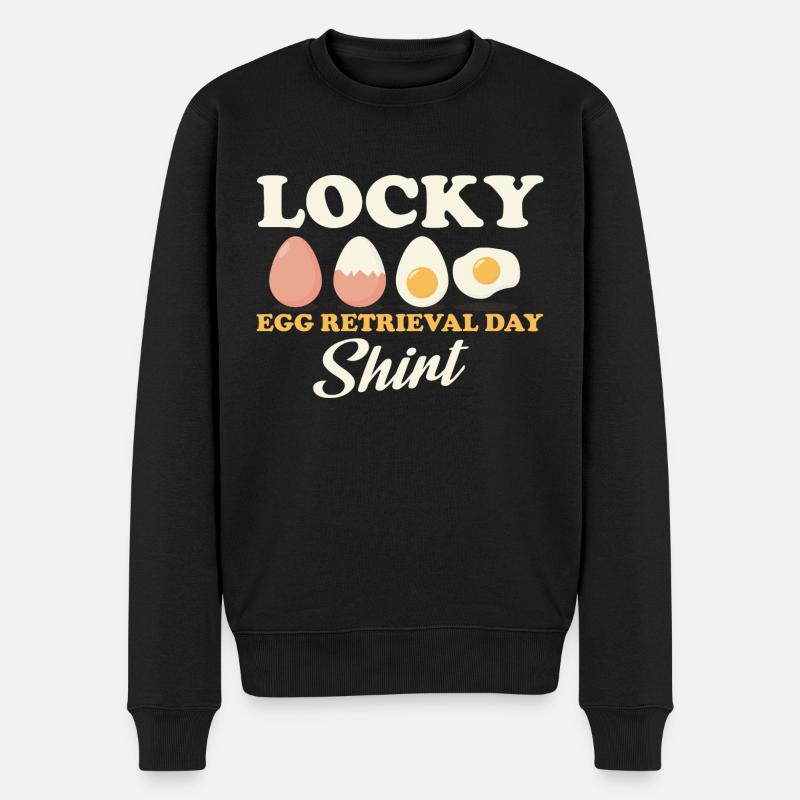 Lucky Egg retrieval day Motive - Männer Premium Bio Pullover - Schwarz