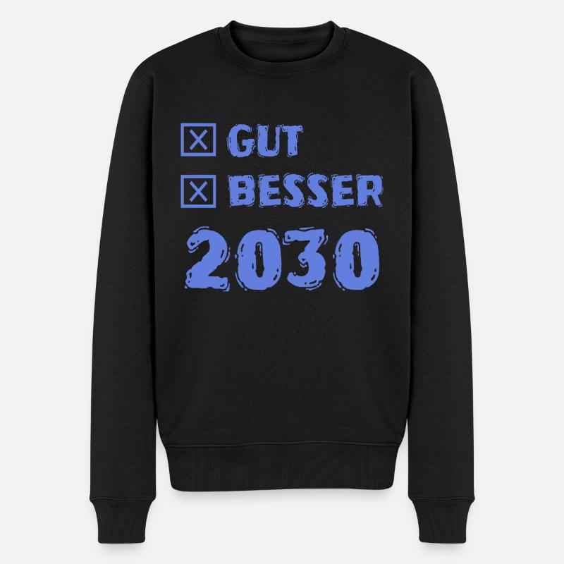 2030 - Männer Premium Bio Pullover - Schwarz