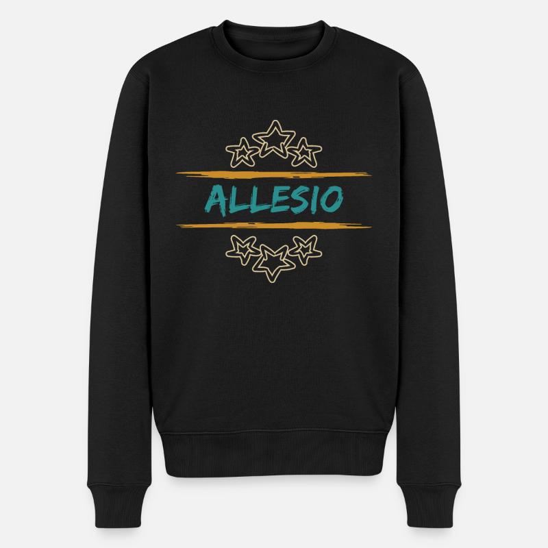Allesio Allesio - Männer Premium Bio Pullover - Schwarz