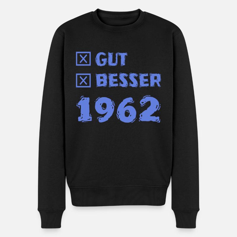 Besser 1962 - Männer Premium Bio Pullover - Schwarz