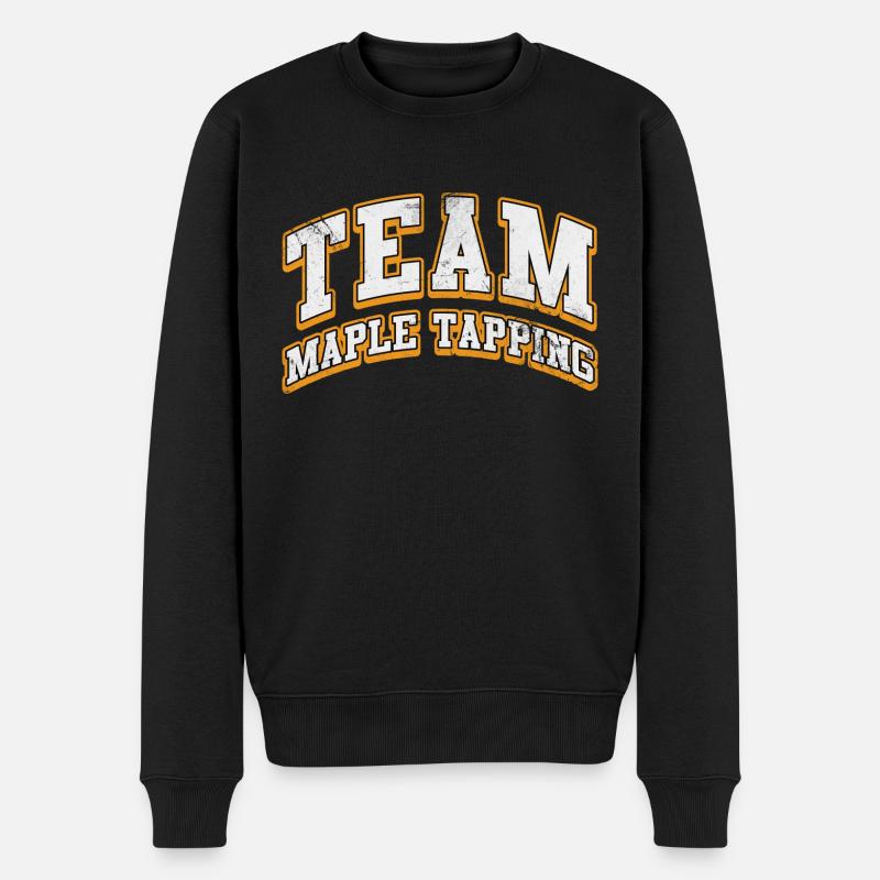 team maple tapping design - Men's Premium Organic Jumper - black