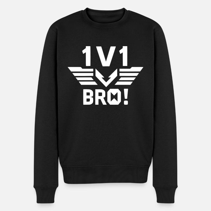 1v1 Bruder - Männer Premium Bio Pullover - Schwarz