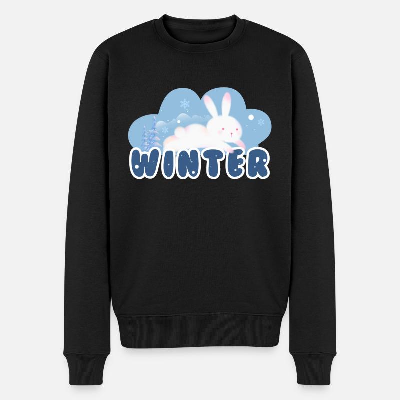 Winter Rabbit - Männer Premium Bio Pullover - Schwarz