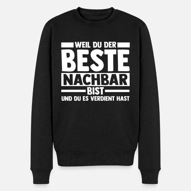 Nachbarschaft Bester Nachbar - Männer Premium Bio Pullover - Schwarz