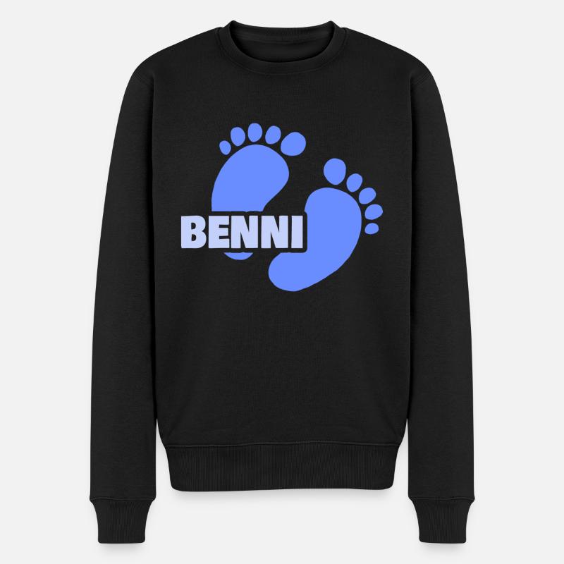 Benni - Männer Premium Bio Pullover - Schwarz