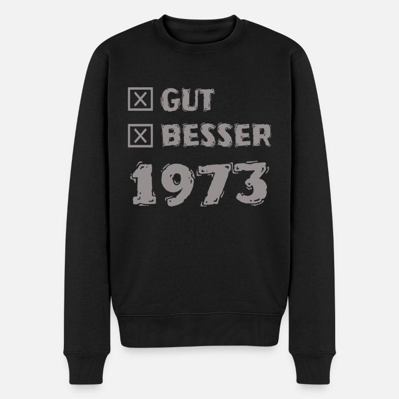 1973 - Männer Premium Bio Pullover - Schwarz
