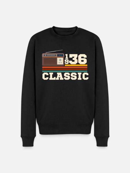 Anniversary 1936 retro classic - Men's Premium Organic Jumper - black