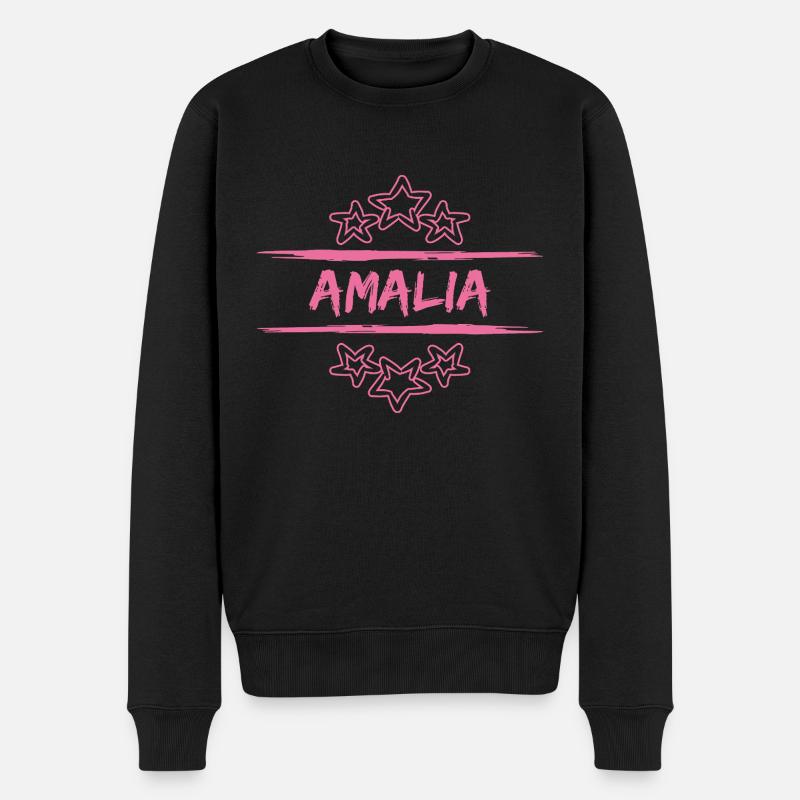 Geschenk für Amalia - Männer Premium Bio Pullover - Schwarz