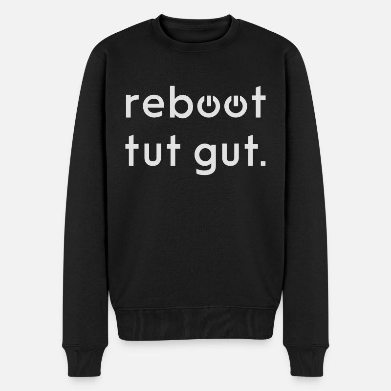 Reboot tut gut Informatiker Geschenk Idee - Männer Premium Bio Pullover - Schwarz
