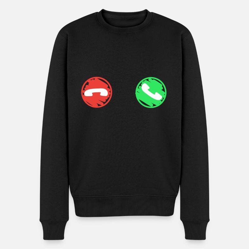 Icône d'appel drôle - Pull Premium bio Homme - noir