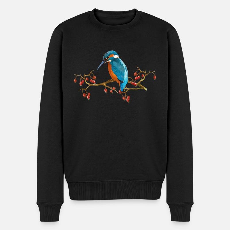 Bunte Vogel - Männer Premium Bio Pullover - Schwarz