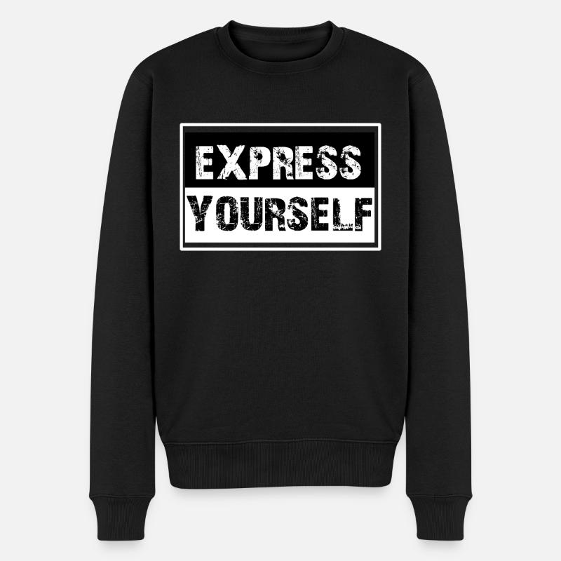 Express Yourself - Männer Premium Bio Pullover - Schwarz