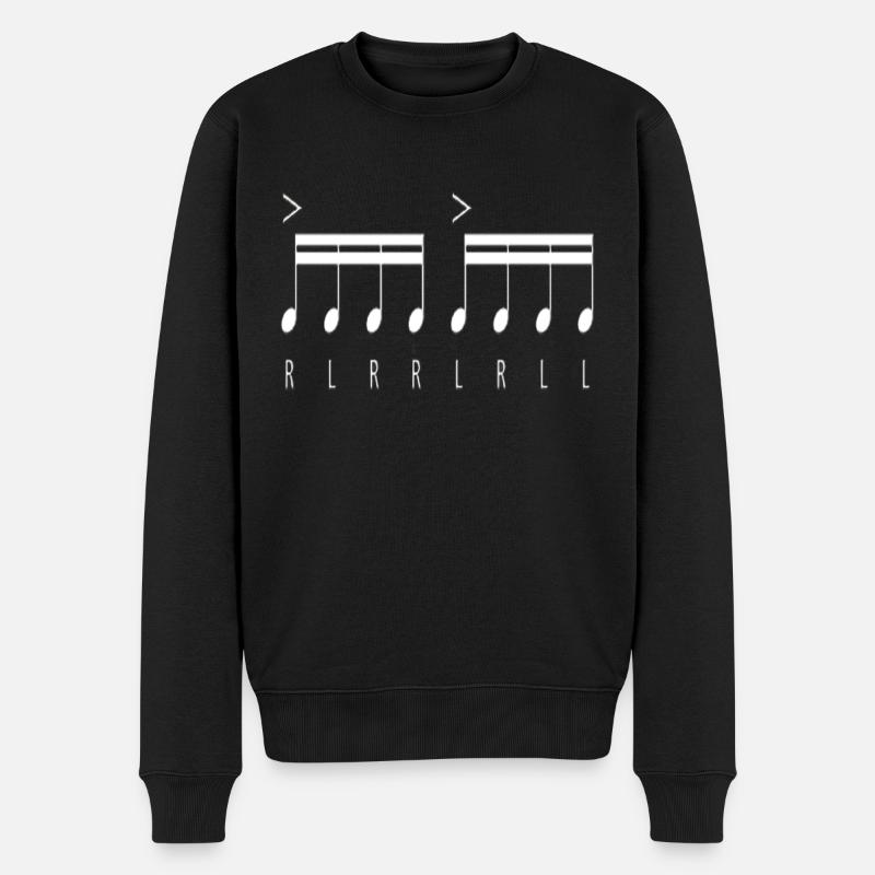Paradiddle Drumming Drummer - Männer Premium Bio Pullover - Schwarz