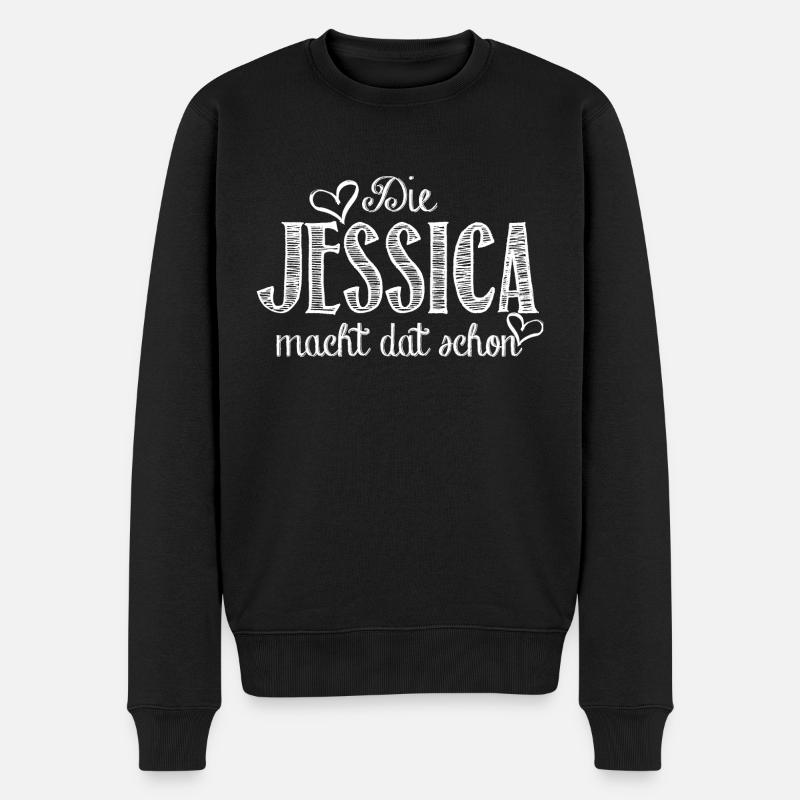 Jessica - Männer Premium Bio Pullover - Schwarz
