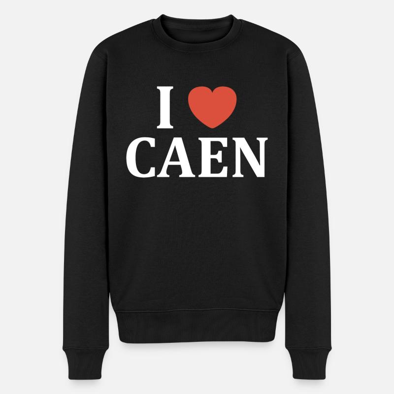 i love caen - Pull Premium bio Homme - noir