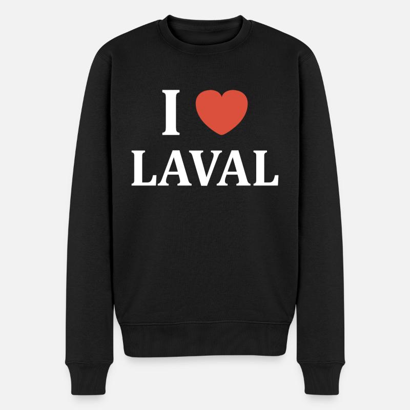 i love laval - Pull Premium bio Homme - noir
