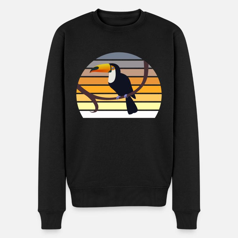 Exotischer Vogeltukan - Männer Premium Bio Pullover - Schwarz