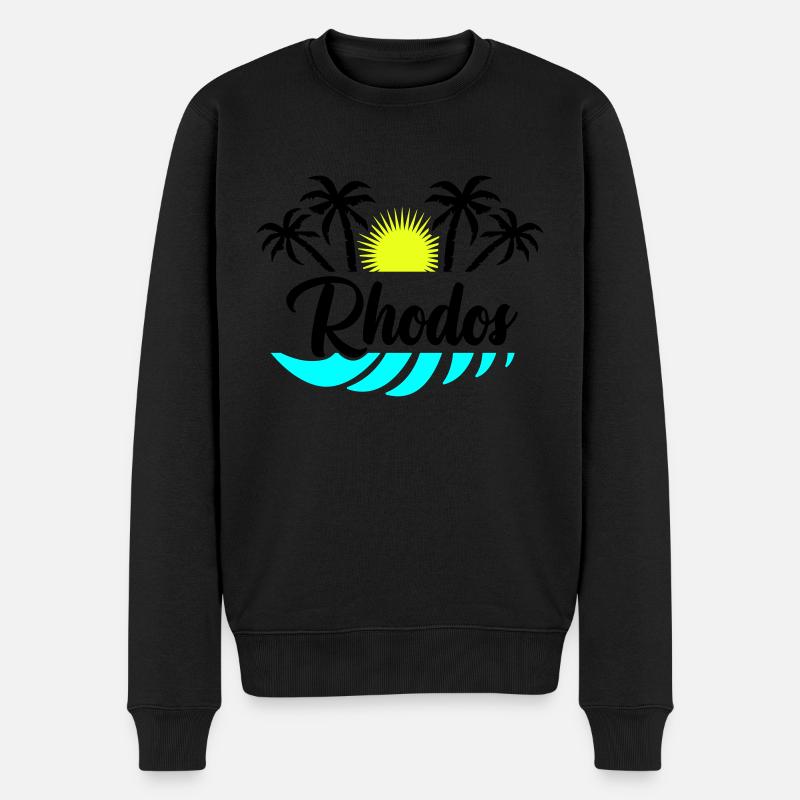 Rhodos - Männer Premium Bio Pullover - Schwarz