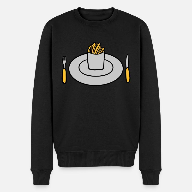 Assiette Français frites - Pull Premium bio Homme - noir