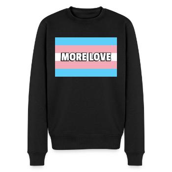 Trans Pride MEHR LIEBE - Männer Premium Bio Pullover - Schwarz - Vorne - Nico (187cm)