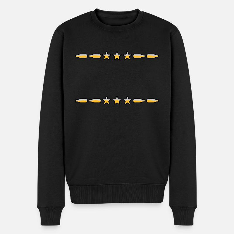 Text Rahmen Bierflaschen - Männer Premium Bio Pullover - Schwarz