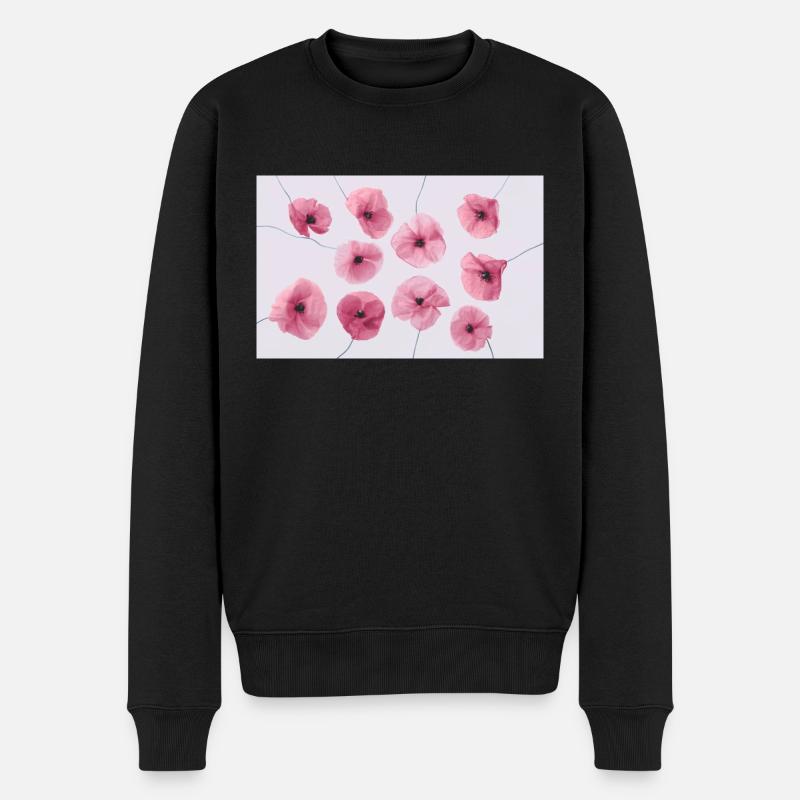 MOHNBLUME Pink Rot - Männer Premium Bio Pullover - Schwarz