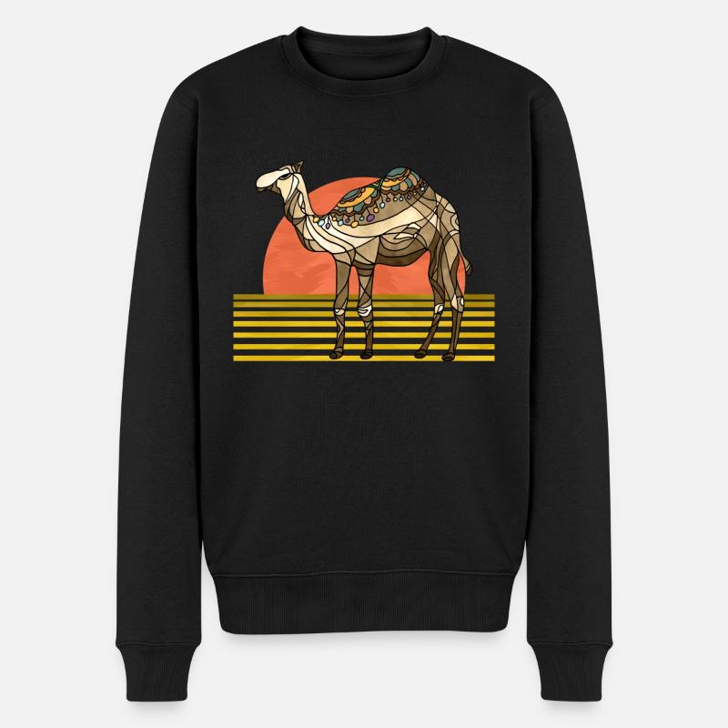 Kamel - Männer Premium Bio Pullover - Schwarz