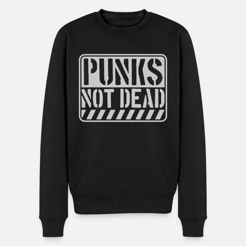 punks not dead Zitat - Männer Premium Bio Pullover - Schwarz
