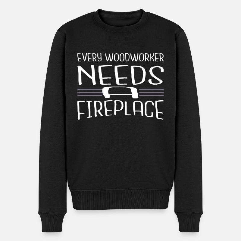 carpenter joke hearbeat chainsaw carpenter - Men's Premium Organic Jumper - black