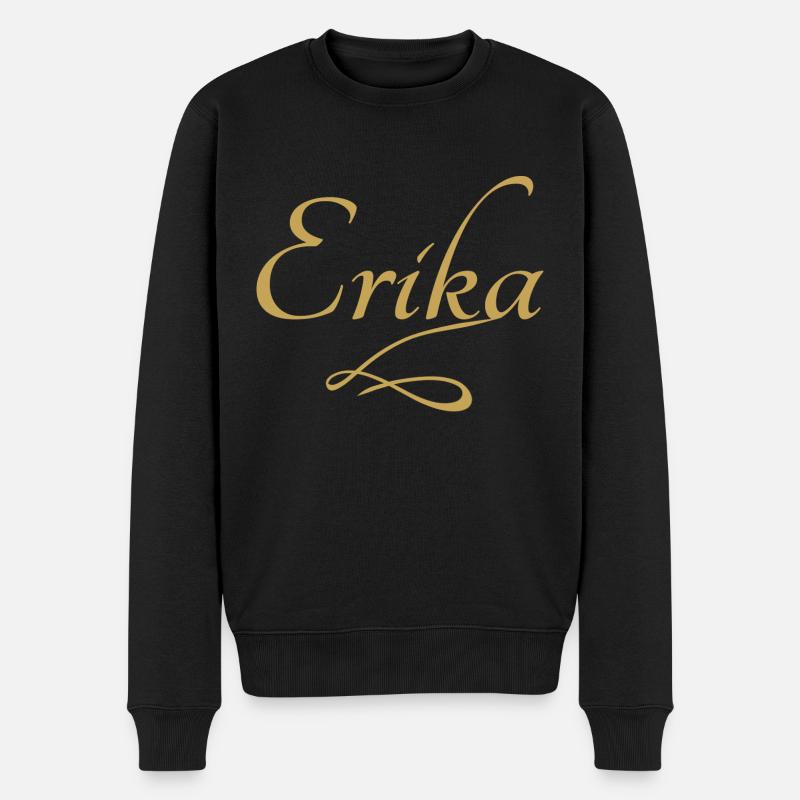 Vorname von Erika - Männer Premium Bio Pullover - Schwarz