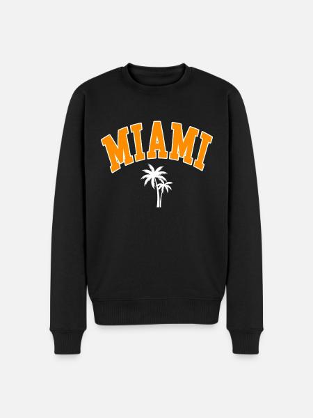 miami palms orange - Men's Premium Organic Jumper - black