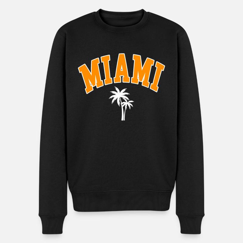 miami palms orange - Pull Premium bio Homme - noir