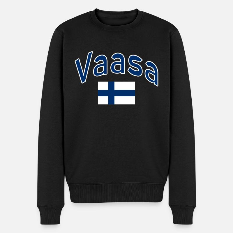 Vaasa finnland flagge - Männer Premium Bio Pullover - Schwarz