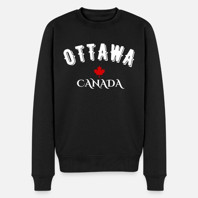 Ottawa Kanada - Männer Premium Bio Pullover - Schwarz
