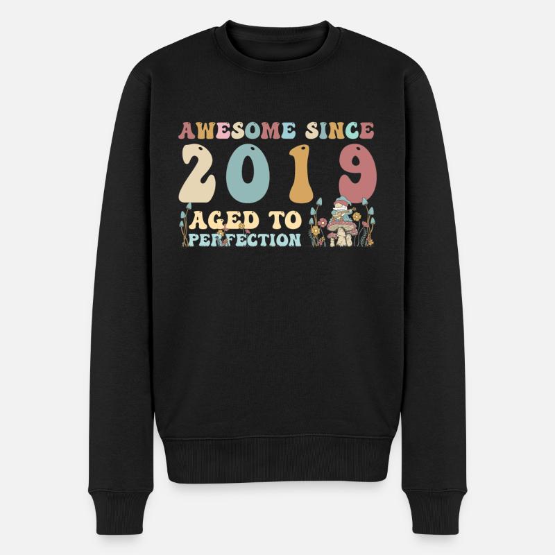 Super seit 2019 - 4. Geburtstag - 2023 Groovy - Männer Premium Bio Pullover - Schwarz
