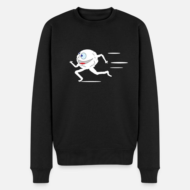 Laufender Schneeball - Männer Premium Bio Pullover - Schwarz