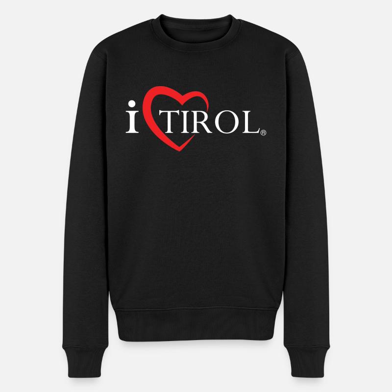 i love Tirol white - Männer Premium Bio Pullover - Schwarz