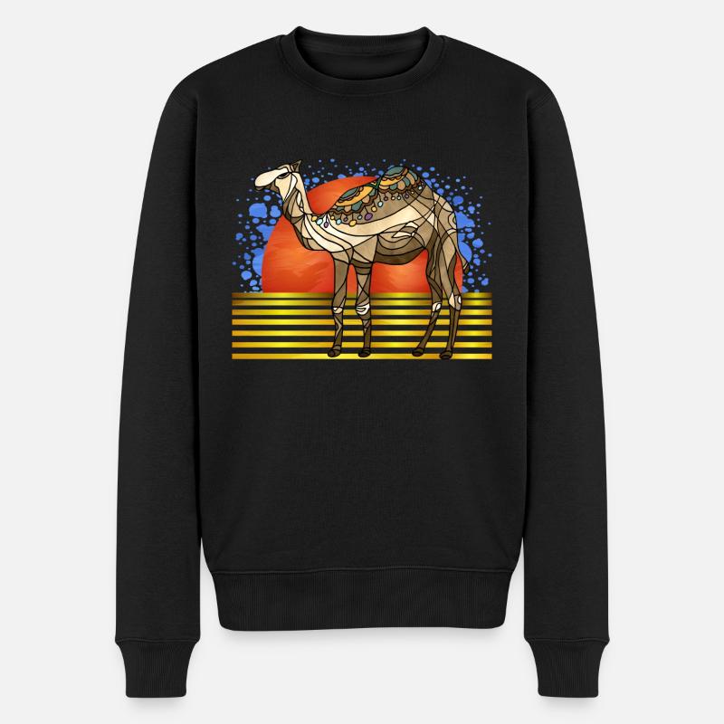 Kamel - Männer Premium Bio Pullover - Schwarz