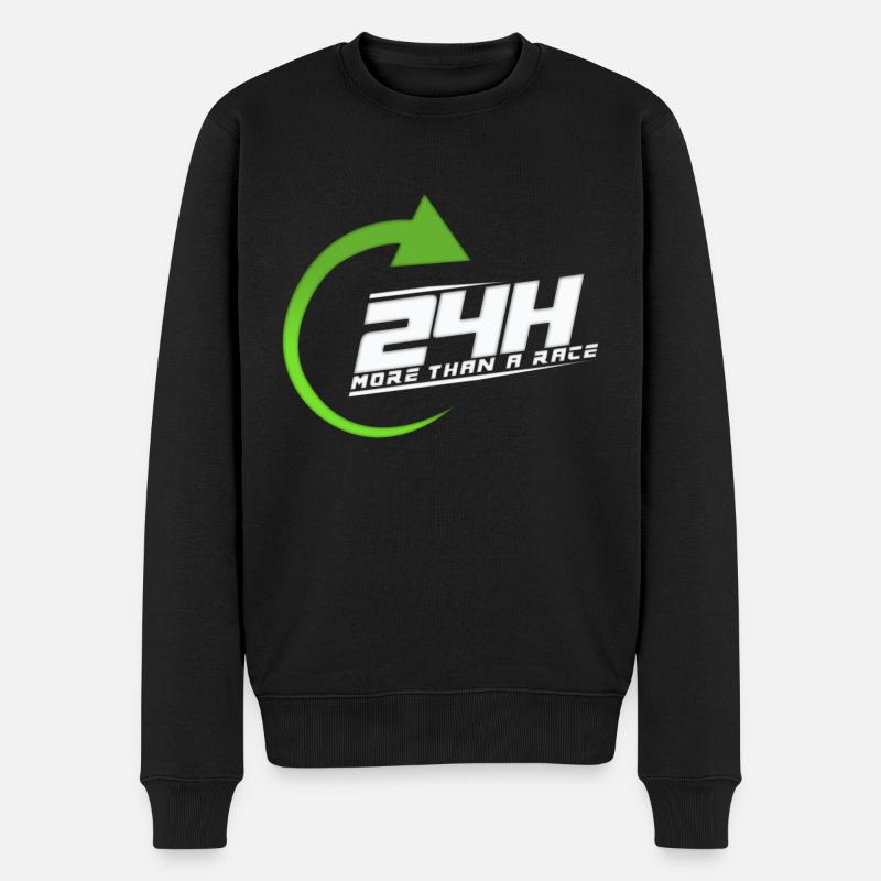 24h - Männer Premium Bio Pullover - Schwarz