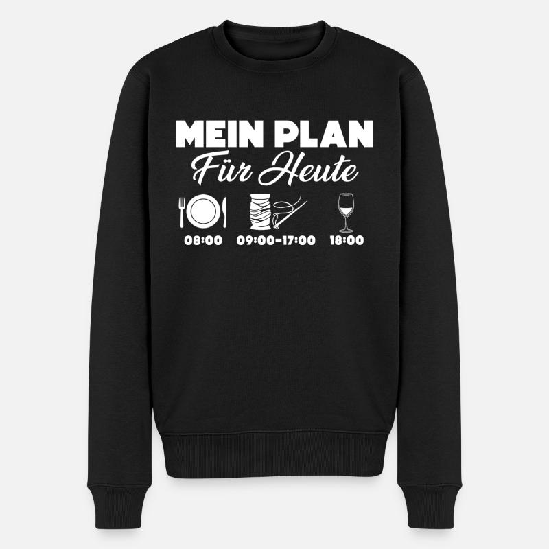 Schneidern Nähen - Männer Premium Bio Pullover - Schwarz