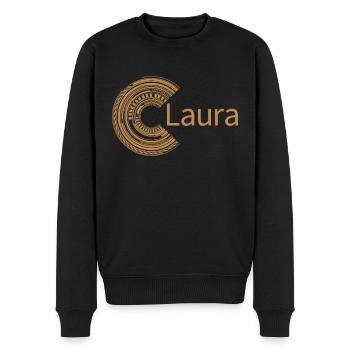 Für Laura - Männer Premium Bio Pullover - Schwarz - Vorne - Nico (187cm)