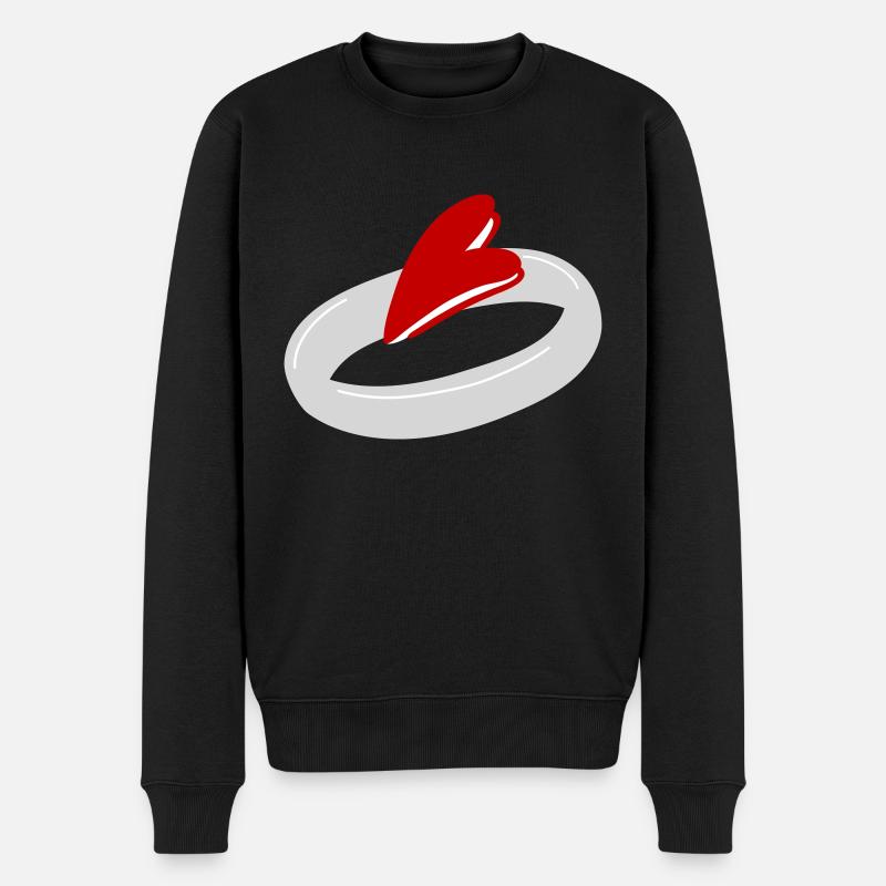 Trauringe zur Verlobung 3 - Männer Premium Bio Pullover - Schwarz